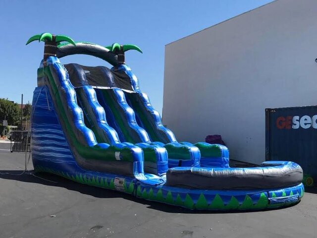 18' Blue Crush double lane racing water slide