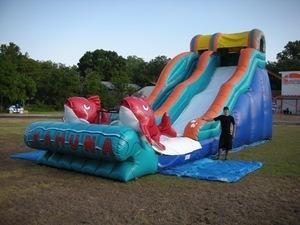 Big Kahuna colorful backyard water slide rental