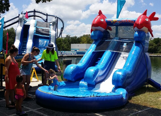 Junior Kahuna backyard water slide rental in Austin, Texas